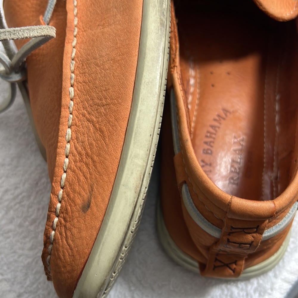 Tommy Bahama Orange Boat Shoes with Moccasin Toe - Picture 8 of 11